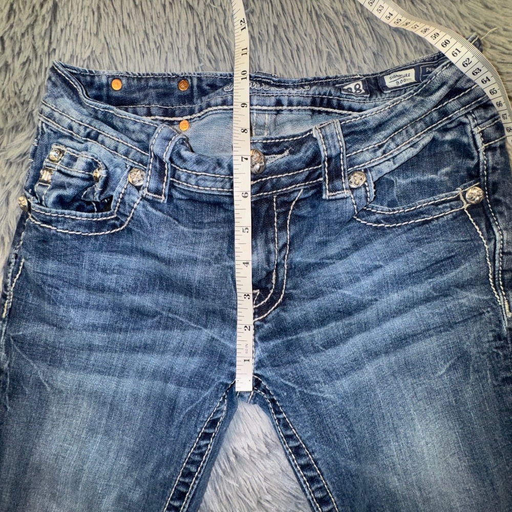 Miss Me Women's 28 Boot Jeans Embellished Cross Pockets western Style 28x29 Y2K - Picture 4 of 13